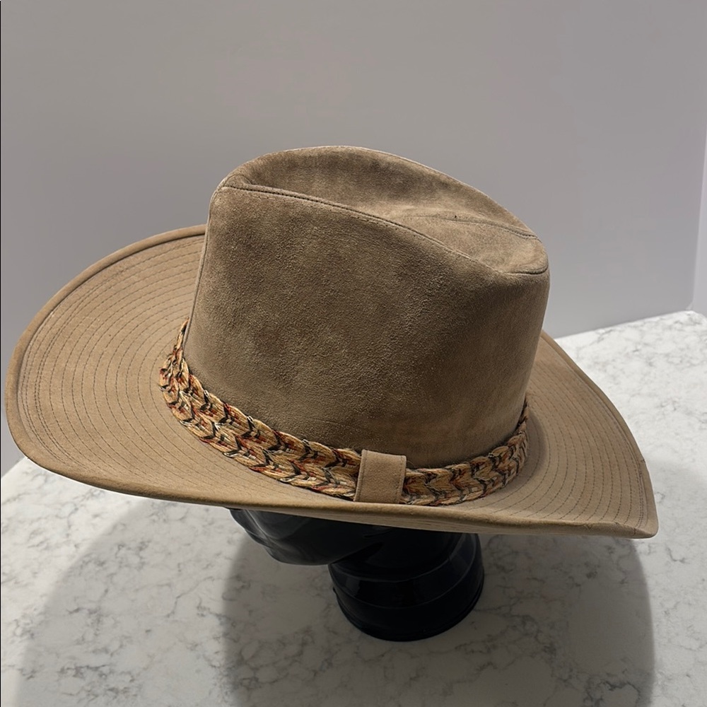 Resistol Self-Conforming Tan Feather Western Cowboy Hat size 7 1/8‎ - Picture 2 of 14